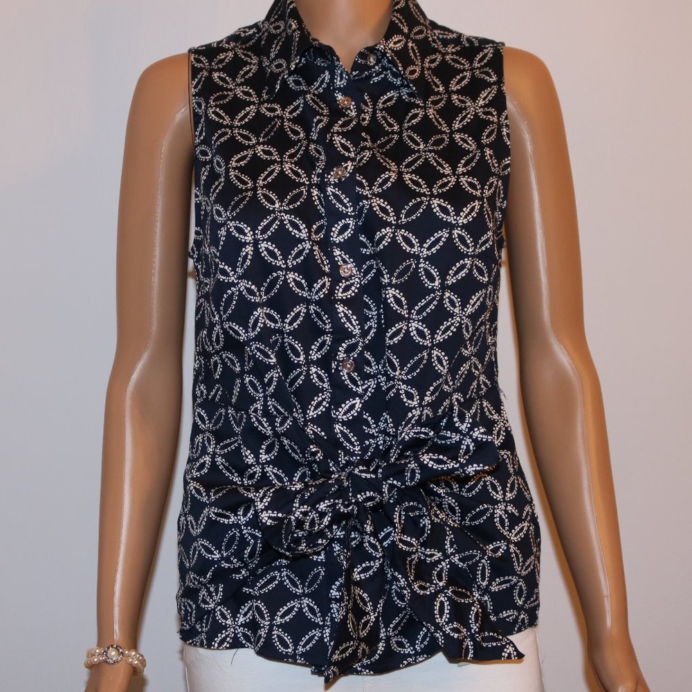 Michael Kors Sleeveless Blouse - Navy Blue S